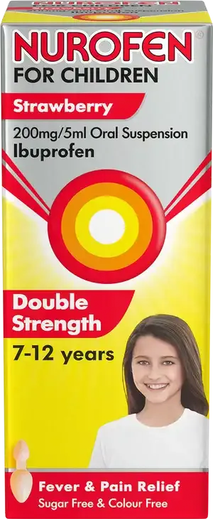 Nurofen for Children 200mg/5ml Strawberry Oral Suspension