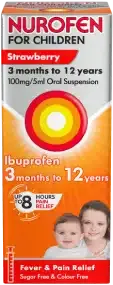 Nurofen for Children 3 months to 12 years – Strawberry 100mg/5ml Oral Suspension
