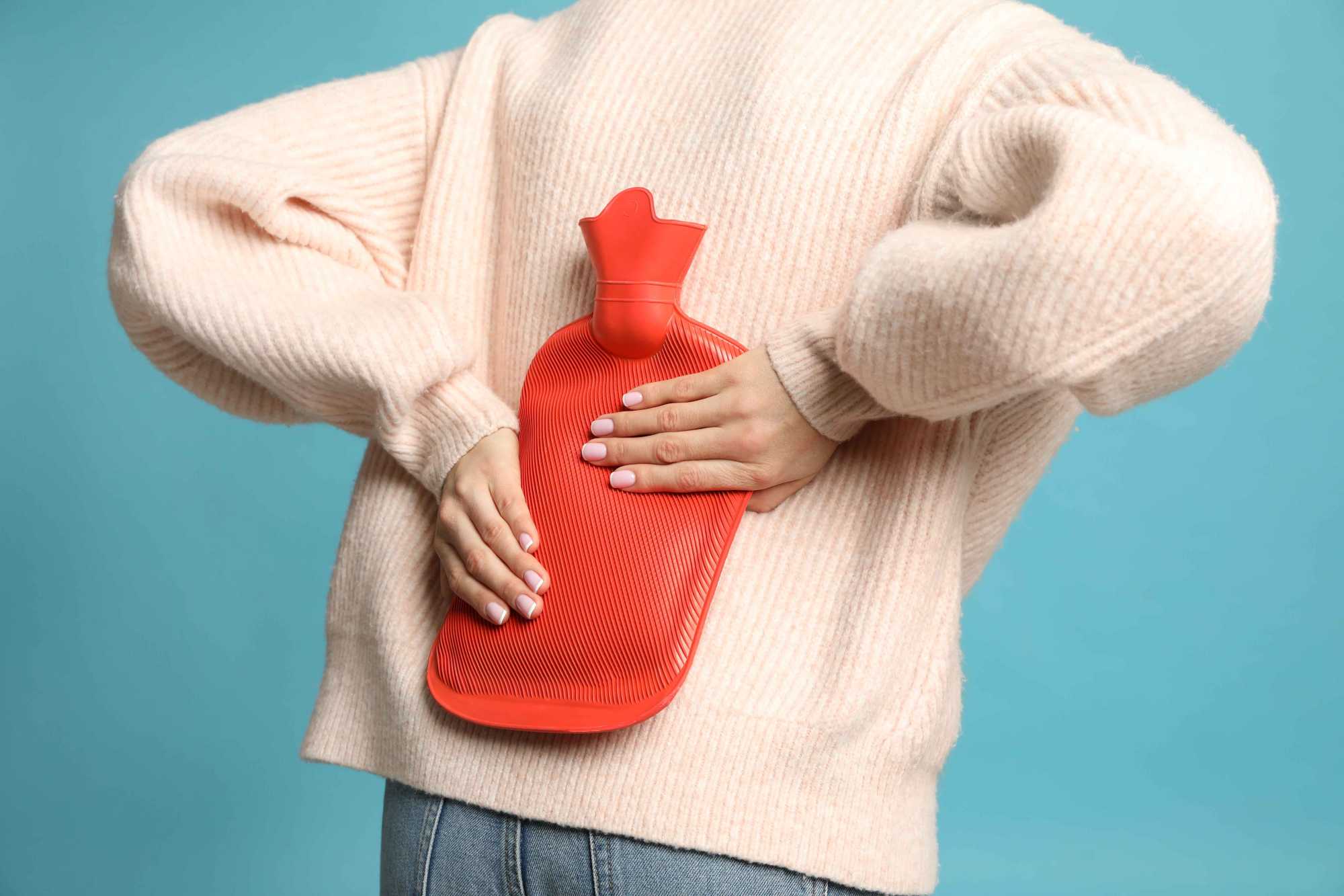 Hot water bottle for back pain